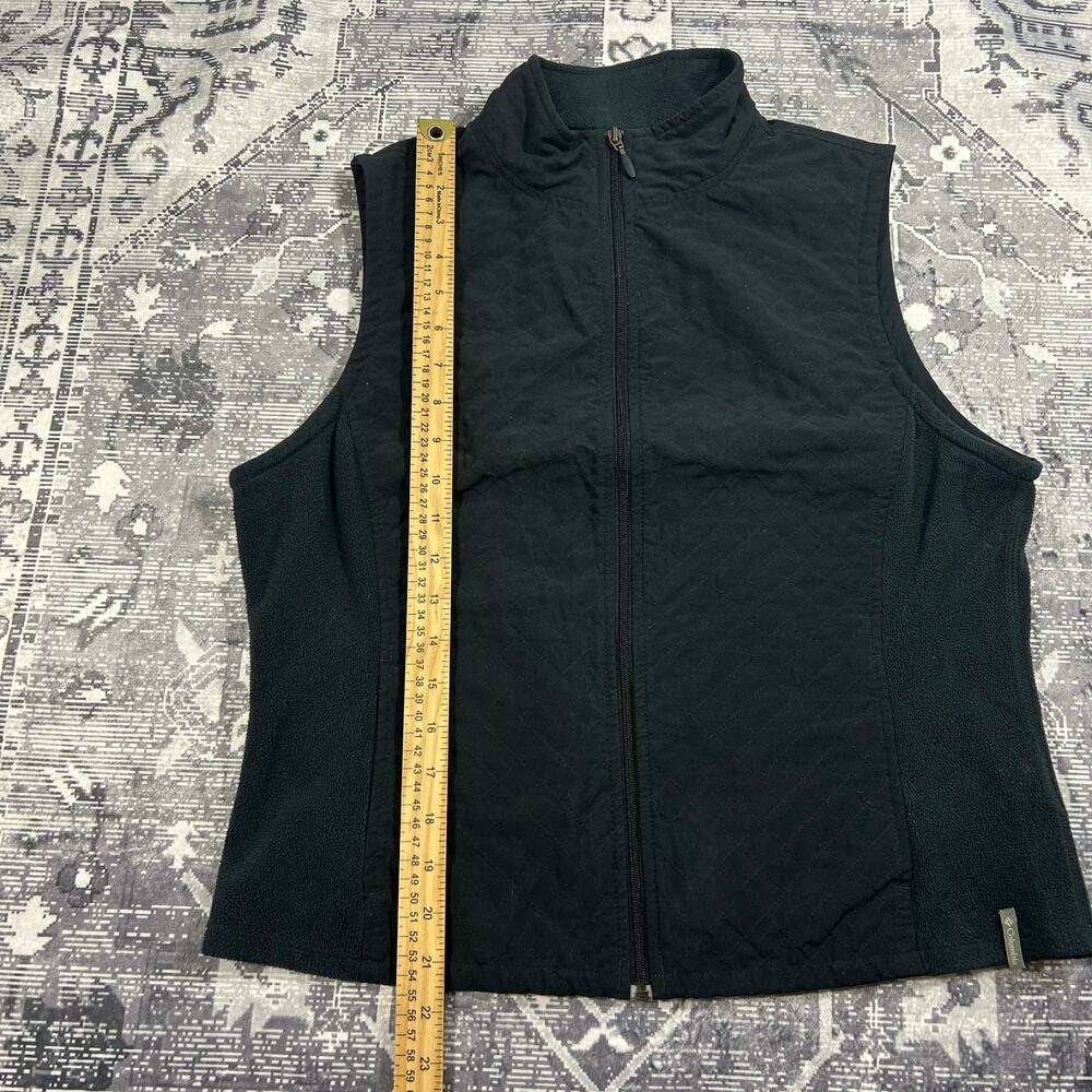 Columbia Women's Quilted Full Zip Fleece Side Vest Black Size M Camping Gorpcore - Picture 6 of 10